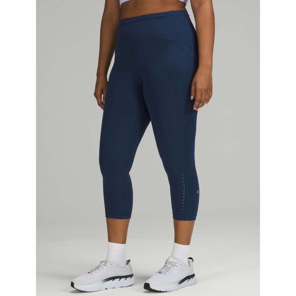 Lululemon Mineral Blue Swift Speed High-Rise Crop 21" Size 4 - Picture 1 of 8